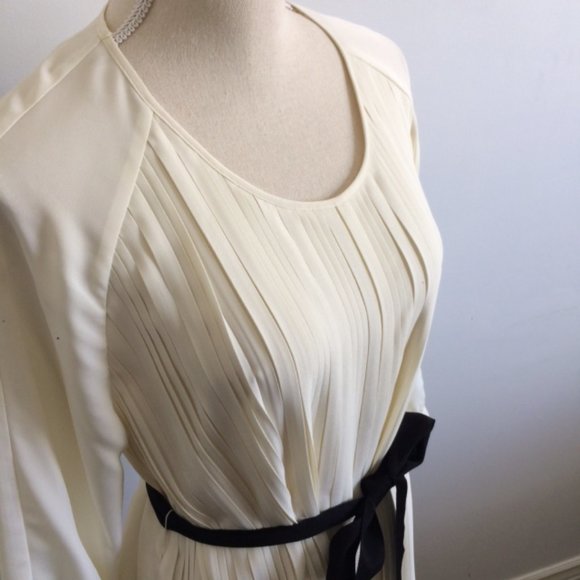 J Peterman Ivory Pleated Blouse M - Picture 5 of 12